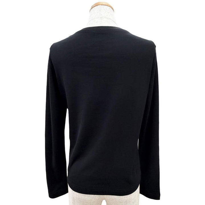 Excellent HERMES Long-sleeved T-shirt Margiela era Sellier button black 36