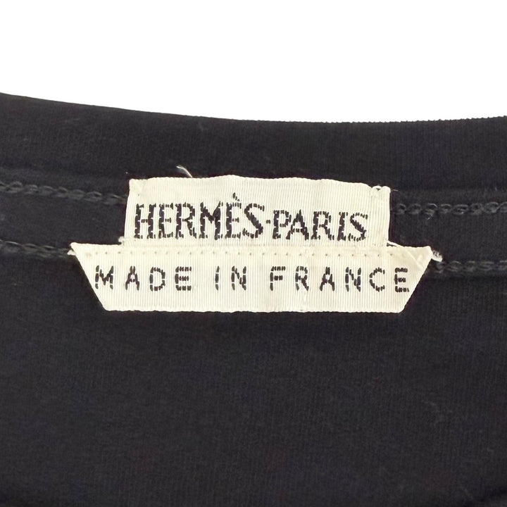 Excellent HERMES Long-sleeved T-shirt Margiela era Sellier button black 36