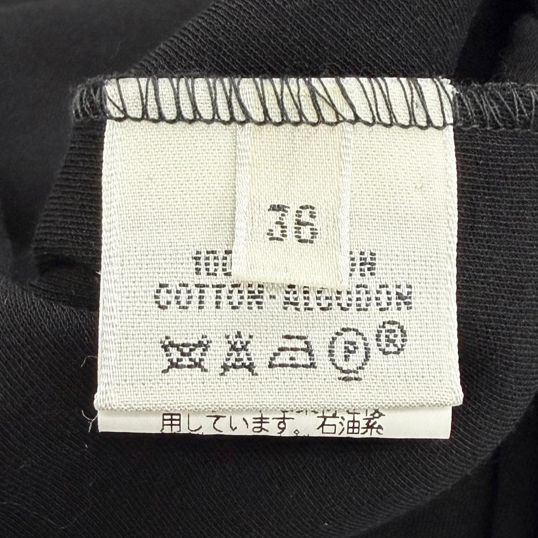 Excellent HERMES Long-sleeved T-shirt Margiela era Sellier button black 36