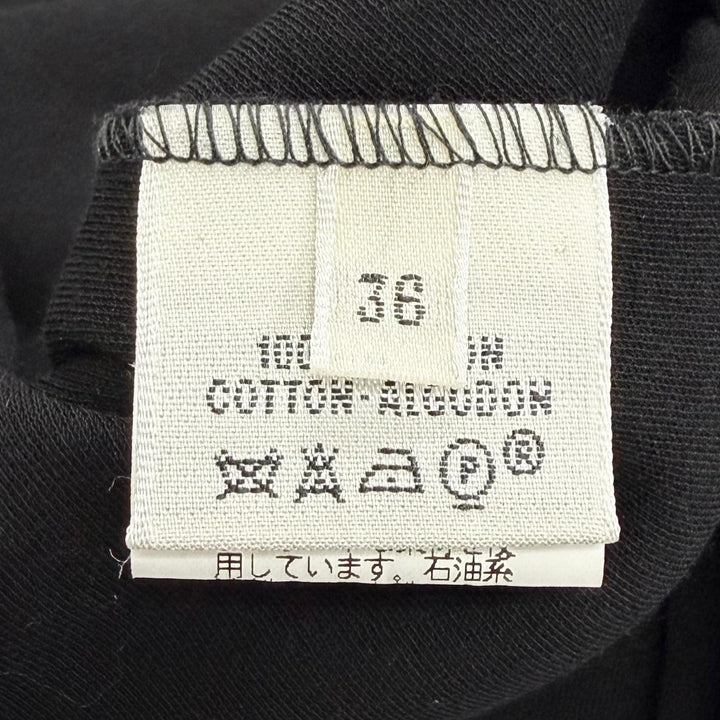 Excellent HERMES Long-sleeved T-shirt Margiela era Sellier button black 36