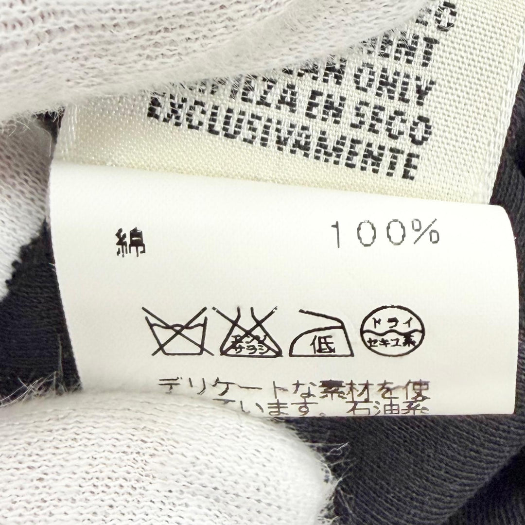 Excellent HERMES Long-sleeved T-shirt Margiela era Sellier button black 36