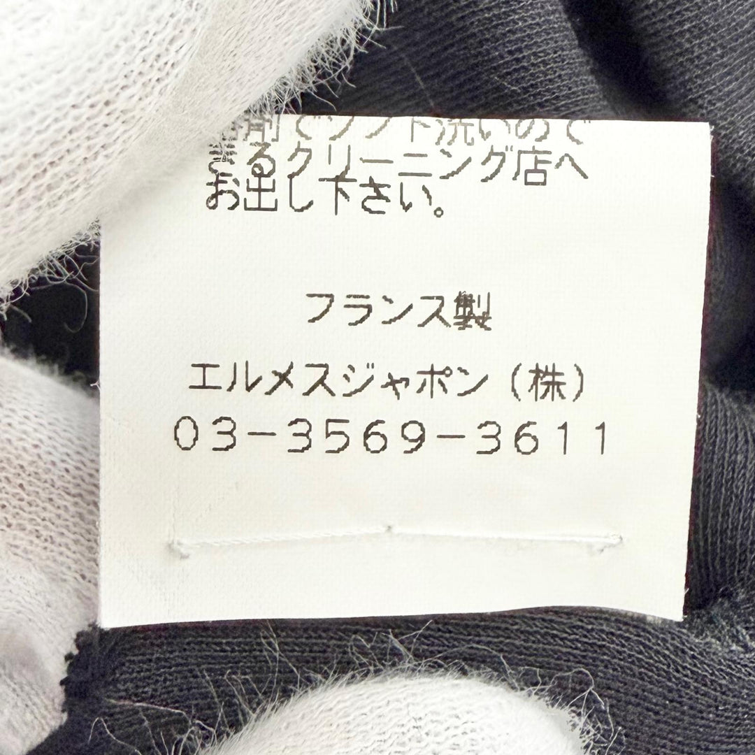 Excellent HERMES Long-sleeved T-shirt Margiela era Sellier button black 36