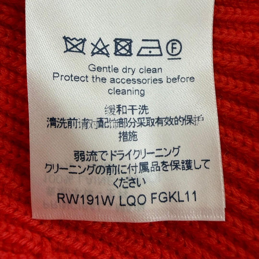 Pristine LOUIS VUITTON knit High neck, scalloped design, long sleeves Red XS