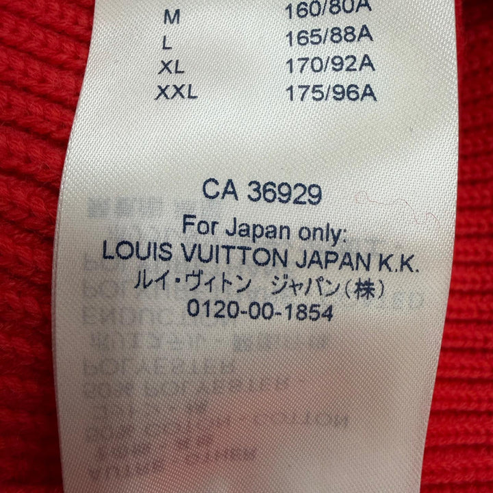 Pristine LOUIS VUITTON knit High neck, scalloped design, long sleeves Red XS