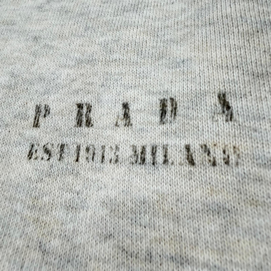 Great PRADA sweat Logo print half-zip pullover gray cotton mens XL UJL39C