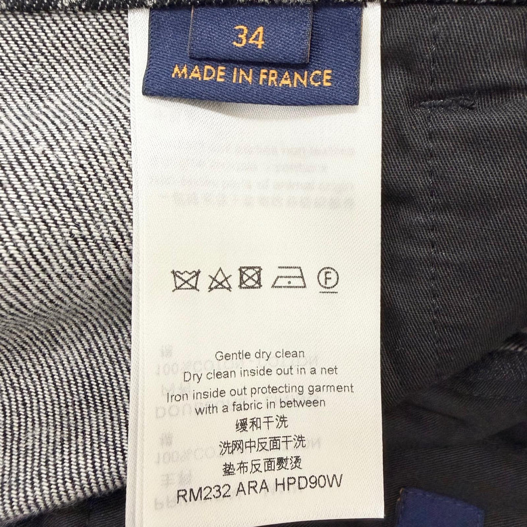 Excellent LOUIS VUITTON Shorts Logo check pattern leather patch