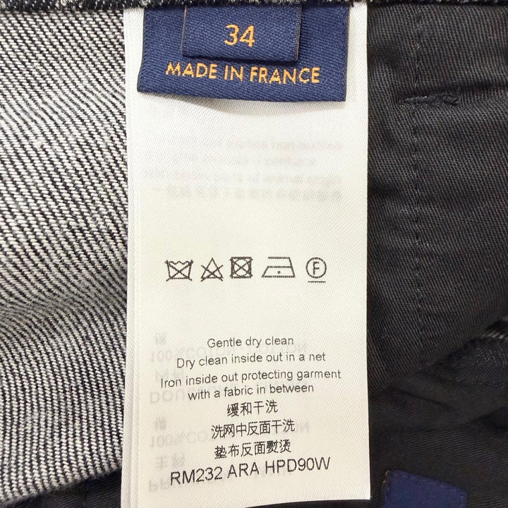 Excellent LOUIS VUITTON Shorts Logo check pattern leather patch