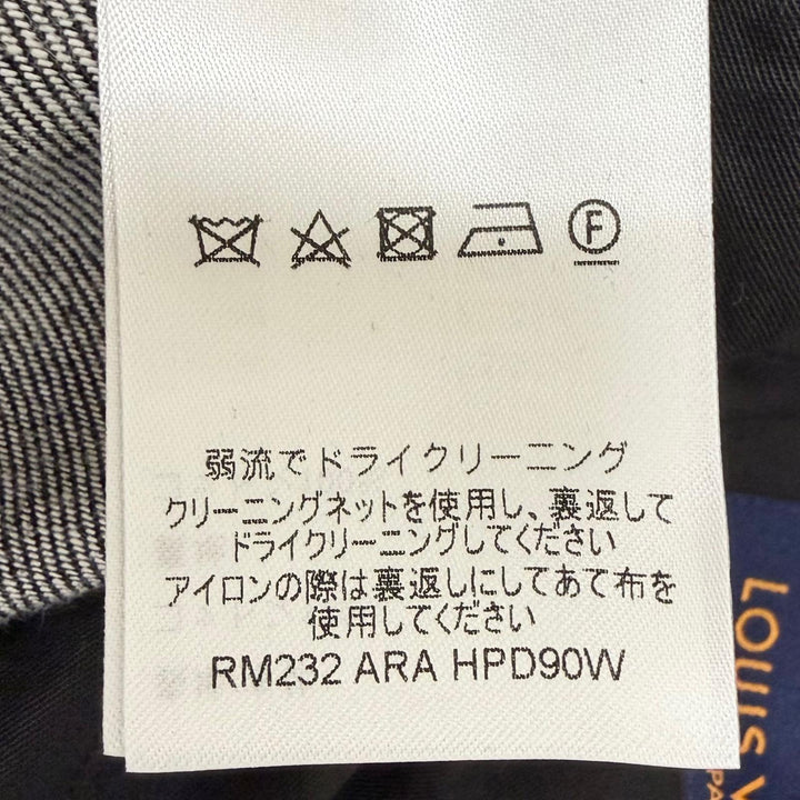 Excellent LOUIS VUITTON Shorts Logo check pattern leather patch