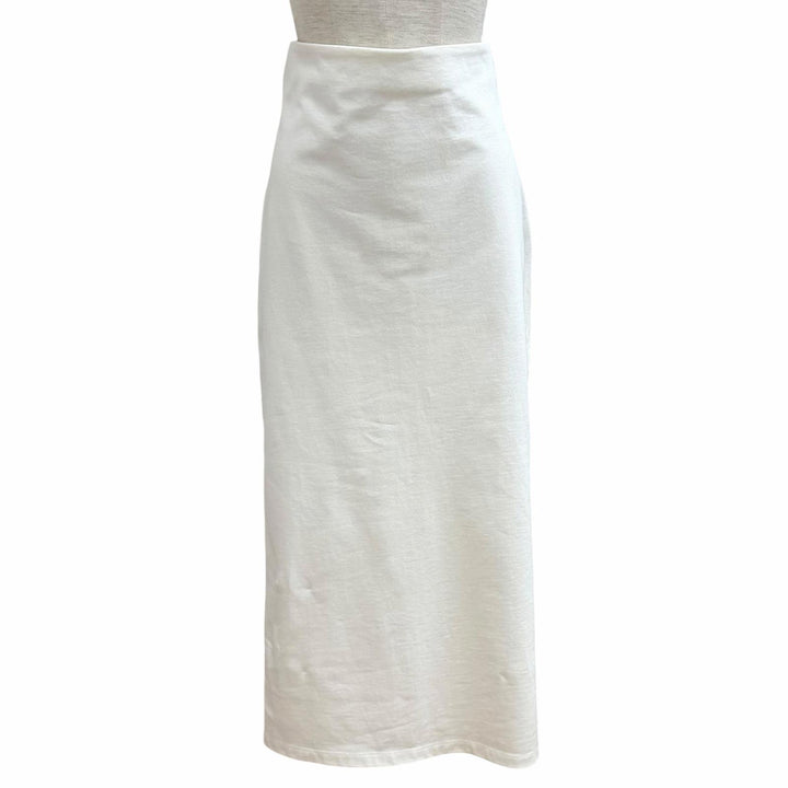 Excellent PRADA Tight Skirt Triangle logo back slit cotton 44 31123Z S231 10UP