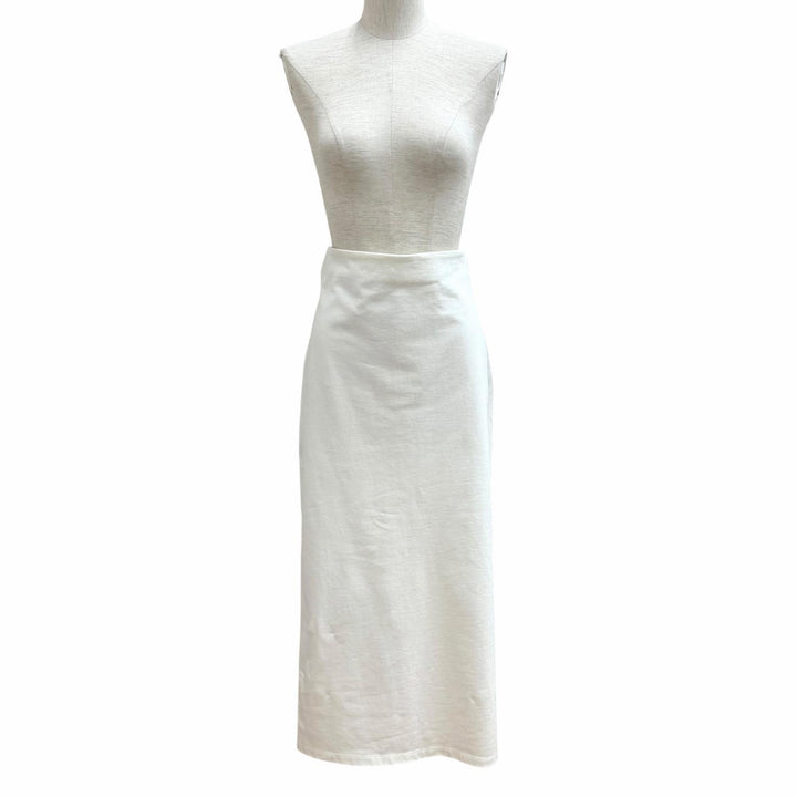Excellent PRADA Tight Skirt Triangle logo back slit cotton 44 31123Z S231 10UP