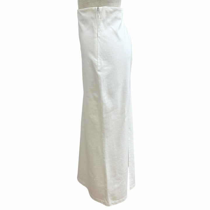 Excellent PRADA Tight Skirt Triangle logo back slit cotton 44 31123Z S231 10UP