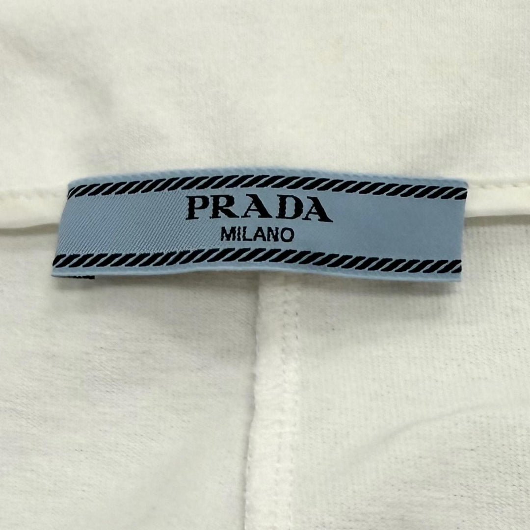 Excellent PRADA Tight Skirt Triangle logo back slit cotton 44 31123Z S231 10UP