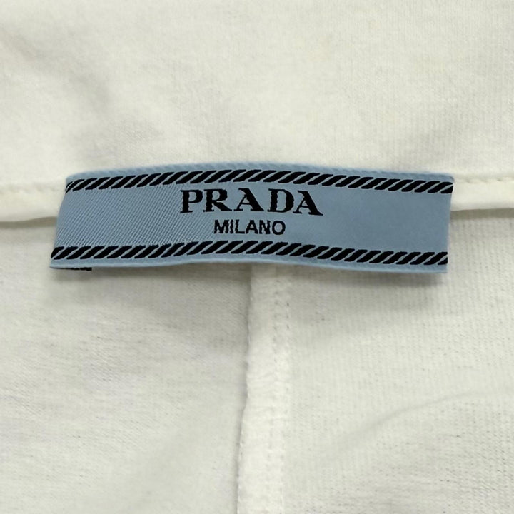 Excellent PRADA Tight Skirt Triangle logo back slit cotton 44 31123Z S231 10UP