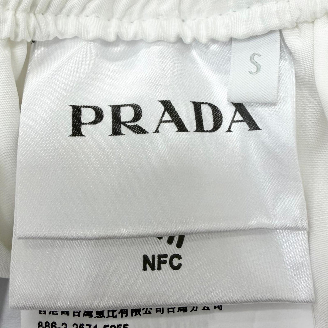 Excellent PRADA Shorts Studded Triangle Logo white cotton mens S