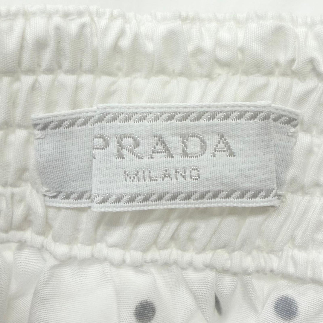 Excellent PRADA Shorts Studded Triangle Logo white cotton mens S