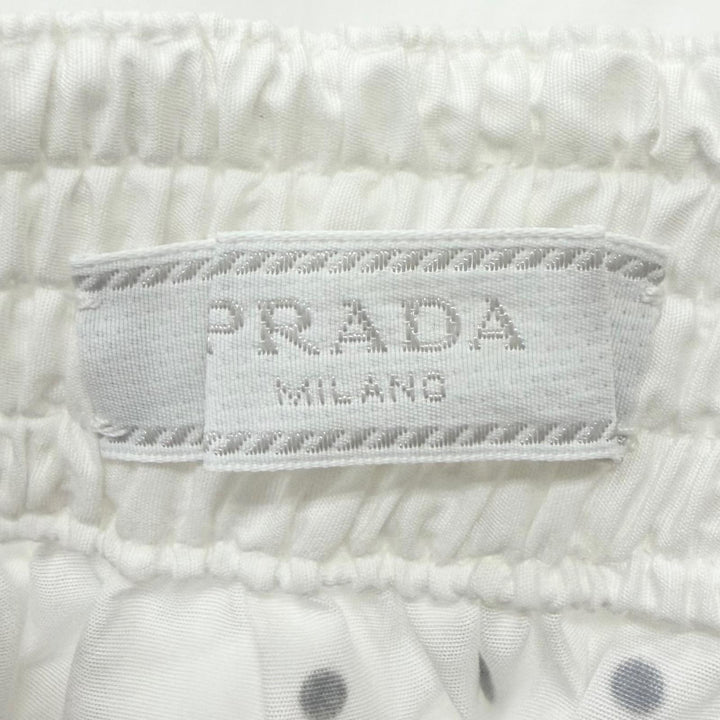 Excellent PRADA Shorts Studded Triangle Logo white cotton mens S