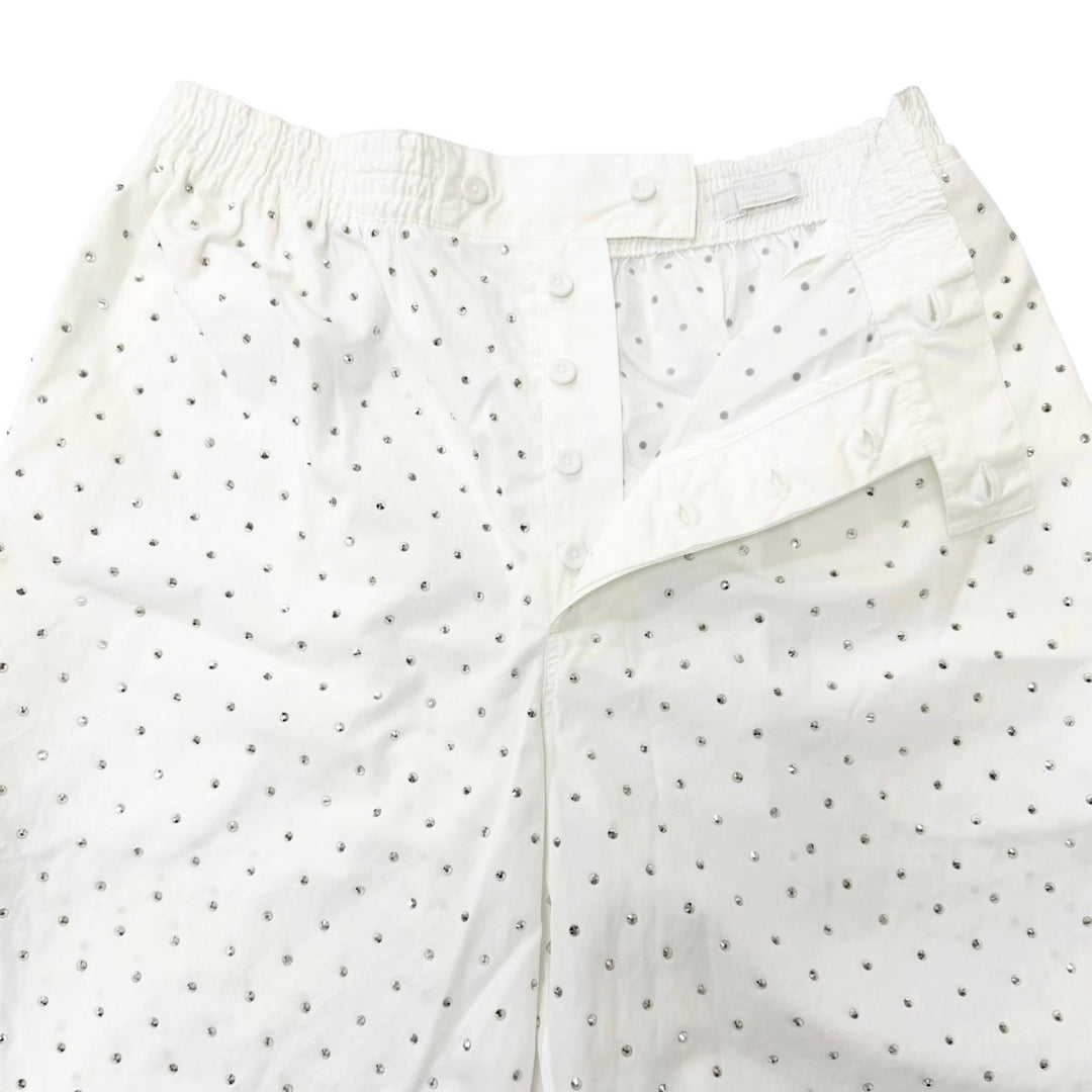 Excellent PRADA Shorts Studded Triangle Logo white cotton mens S