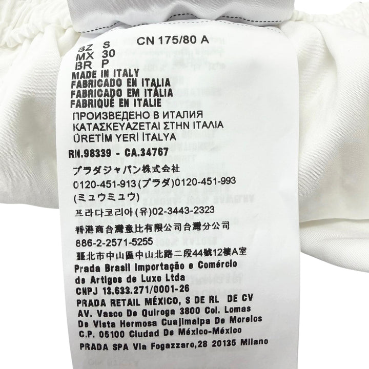 Excellent PRADA Shorts Studded Triangle Logo white cotton mens S