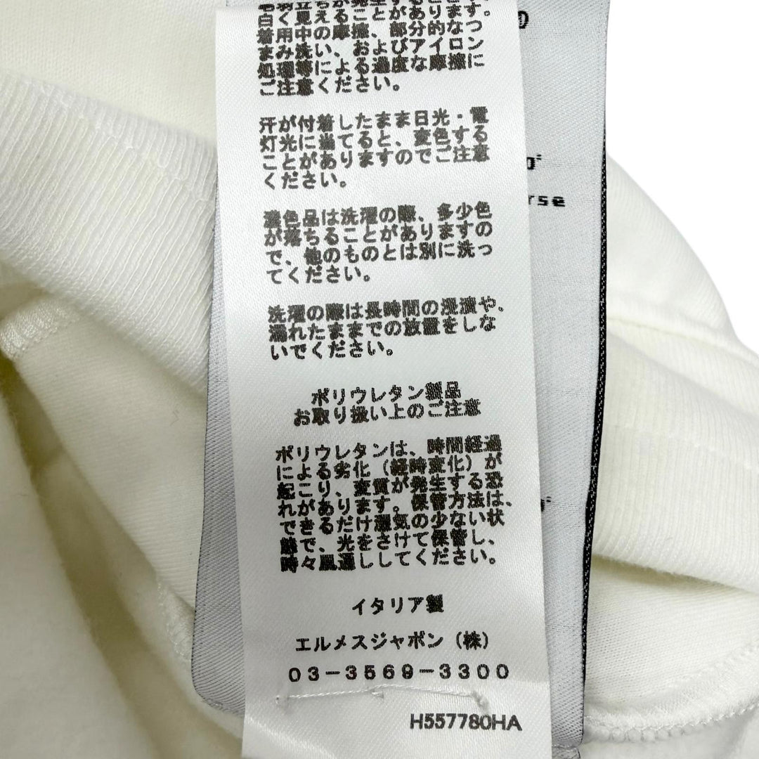 Excellent HERMES Shorts H logo motif nylon paneling white cotton