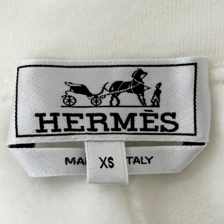 Excellent HERMES Shorts H logo motif nylon paneling white cotton
