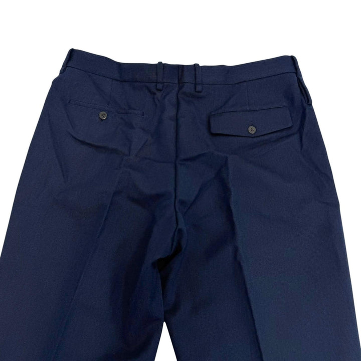 Pristine LOUIS VUITTON slacks Single Trousers Navy wool mens 46