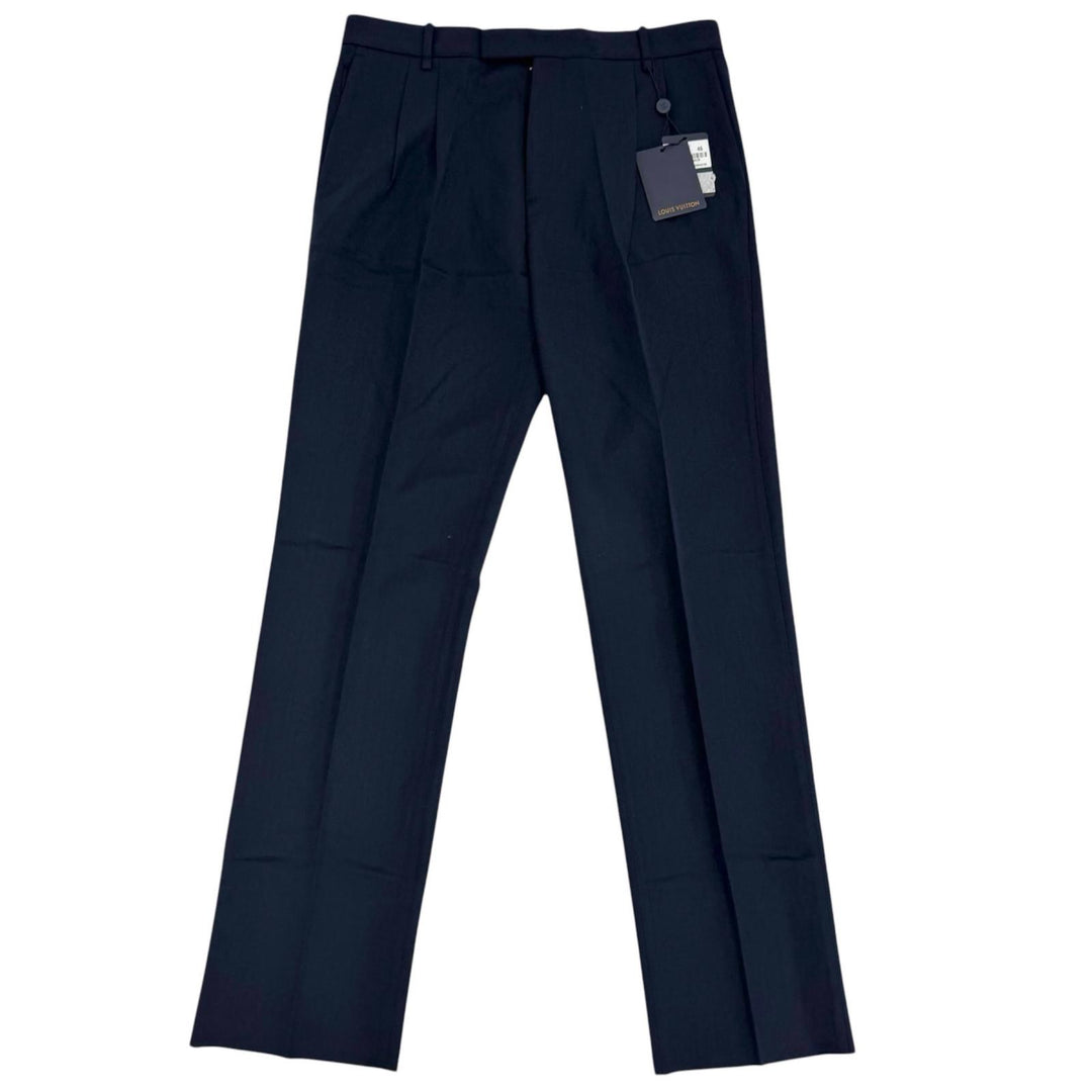 Pristine LOUIS VUITTON slacks Single Trousers Navy wool mens 46