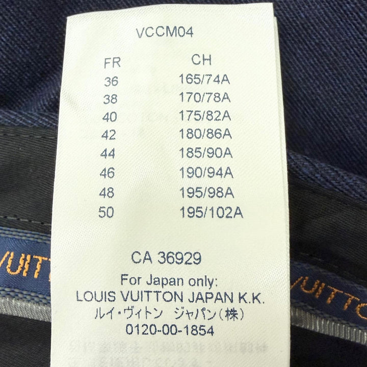 Pristine LOUIS VUITTON slacks Single Trousers Navy wool mens 46