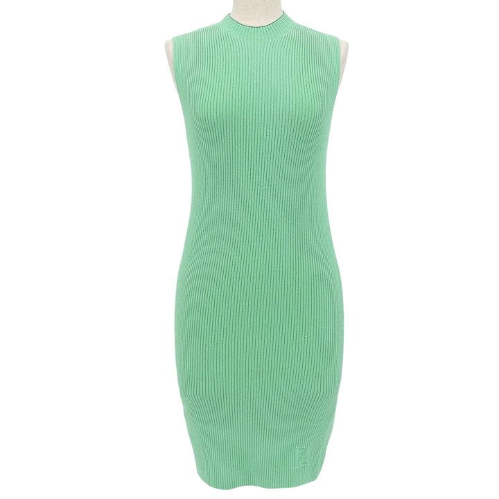 Excellent FENDI one piece Sleeveless ribbed knit green cotton 36 FZDA99 ANJB