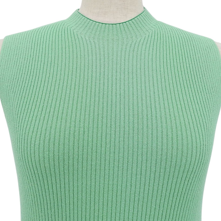 Excellent FENDI one piece Sleeveless ribbed knit green cotton 36 FZDA99 ANJB