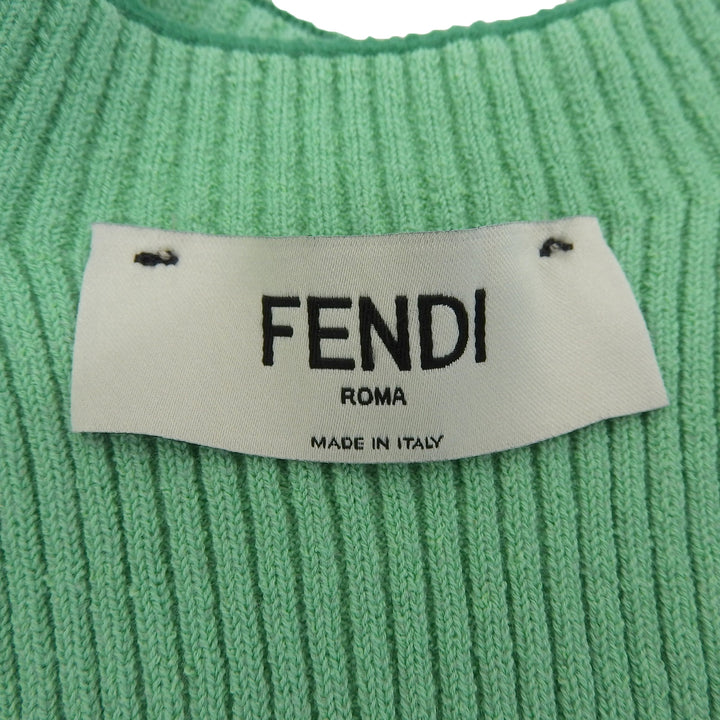 Excellent FENDI one piece Sleeveless ribbed knit green cotton 36 FZDA99 ANJB