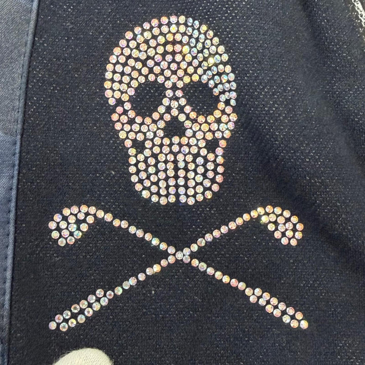 Pristine MARK & LONA two-piece set Swarovski Skull Blouson Jogger Pants Navy