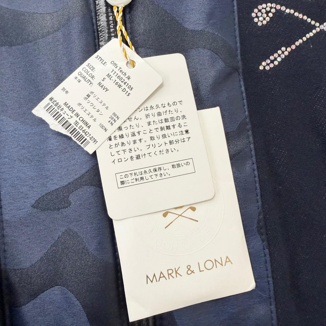 Pristine MARK & LONA two-piece set Swarovski Skull Blouson Jogger Pants Navy