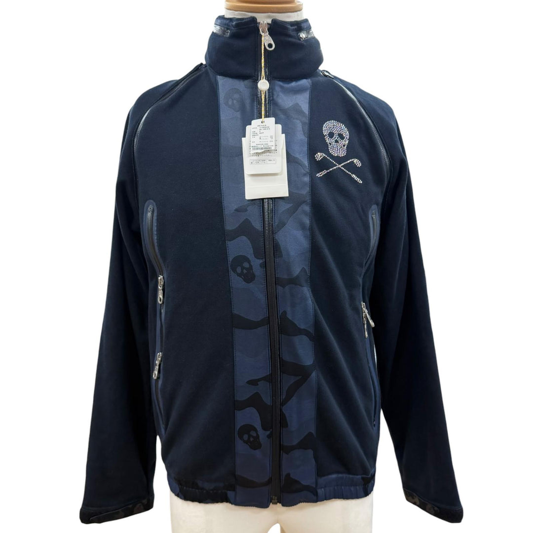 Pristine MARK & LONA two-piece set Swarovski Skull Blouson Jogger Pants Navy