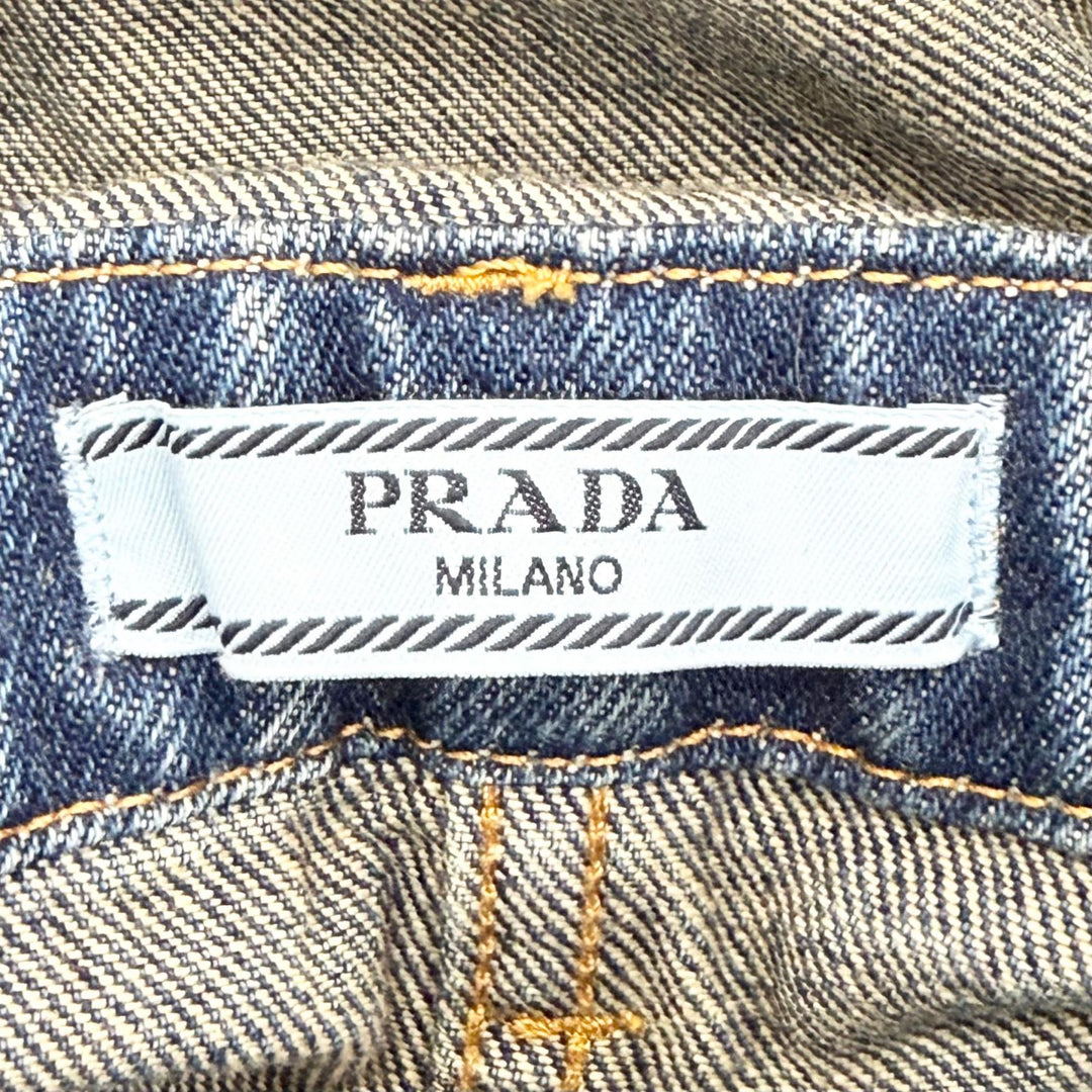 Excellent PRADA jumpsuit Triangle design denim jumpsuit/all-in-one 36 GFZ017