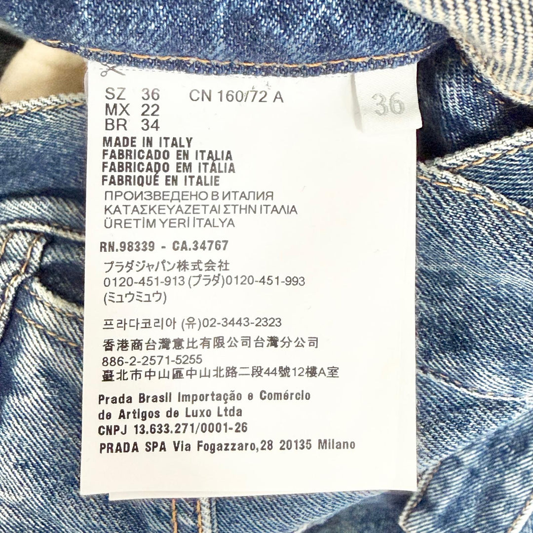 Excellent PRADA jumpsuit Triangle design denim jumpsuit/all-in-one 36 GFZ017