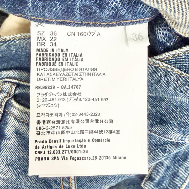 Excellent PRADA jumpsuit Triangle design denim jumpsuit/all-in-one 36 GFZ017