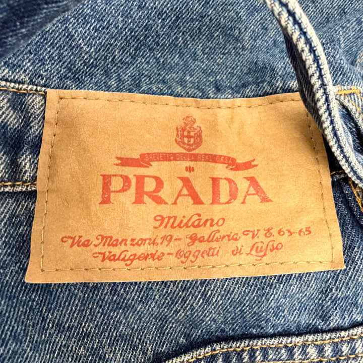 Excellent PRADA jumpsuit Triangle design denim jumpsuit/all-in-one 36 GFZ017
