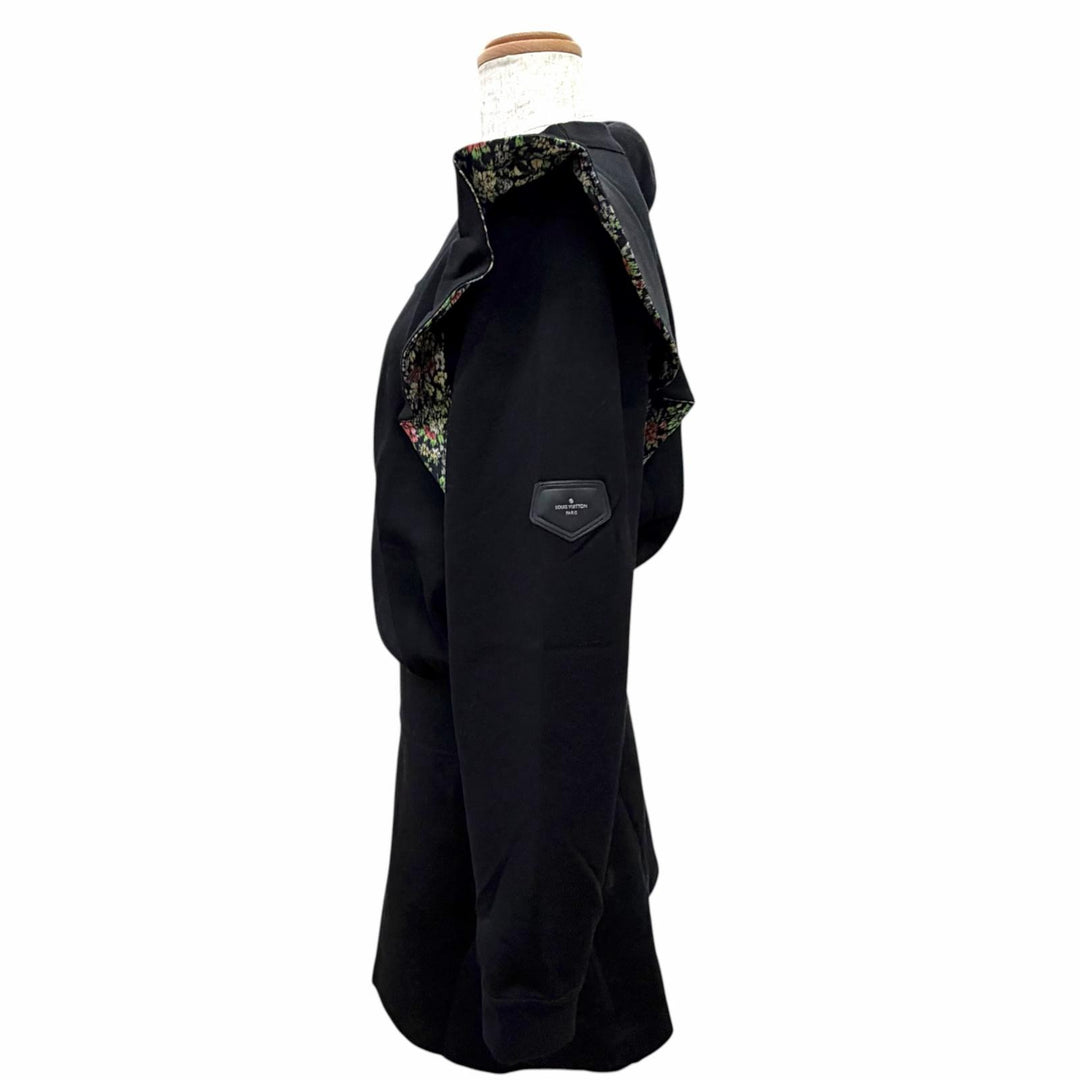 Pristine LOUIS VUITTON one piece Floral print ruffle sweatshirt dress, black XS