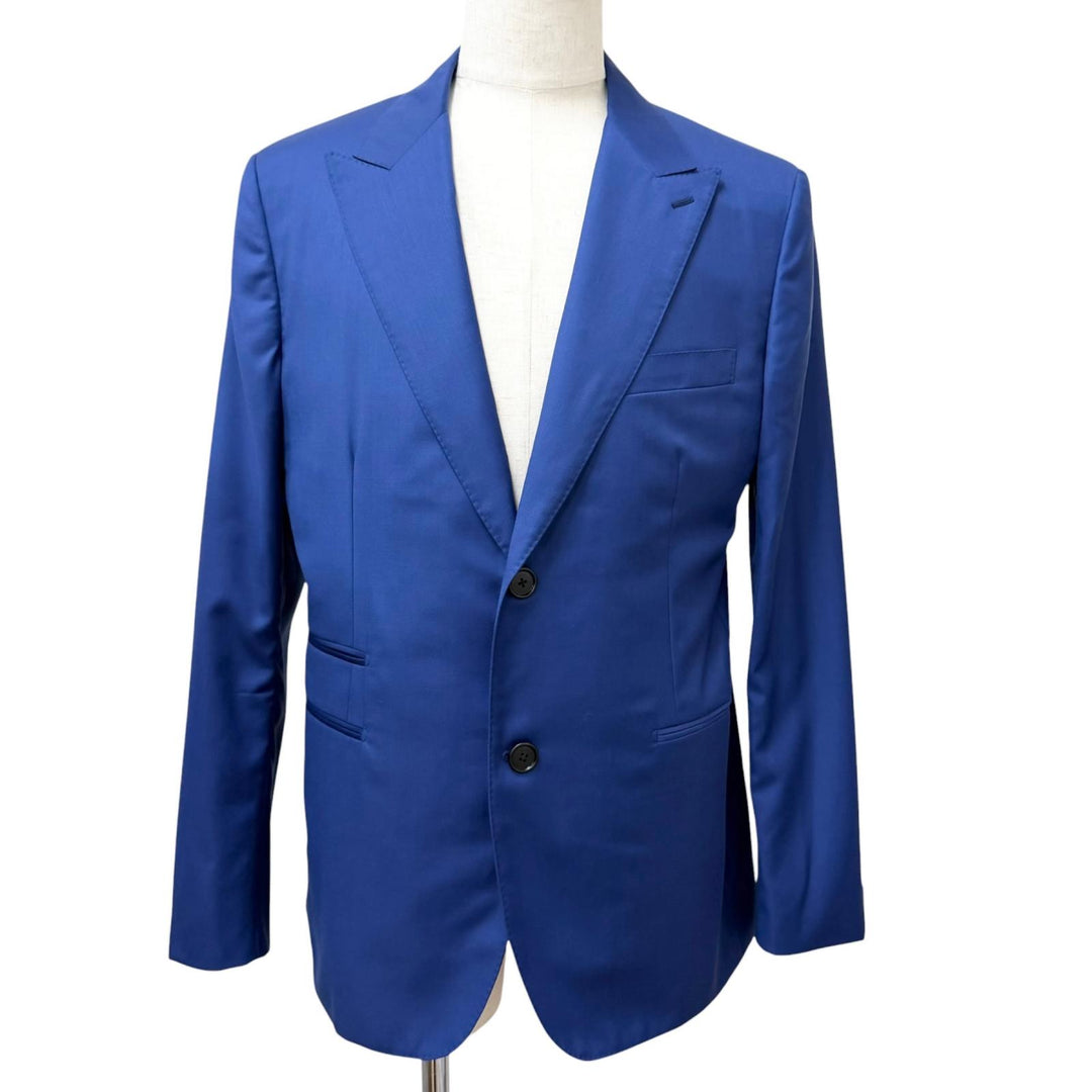 Excellent HERMES suit Single Three-piece blue wool mens