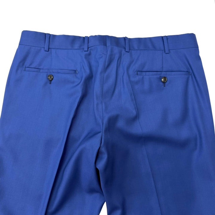 Excellent HERMES suit Single Three-piece blue wool mens