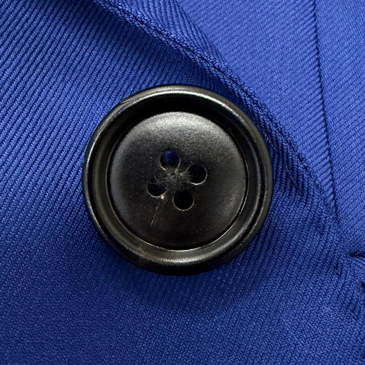Excellent HERMES suit Single Three-piece blue wool mens