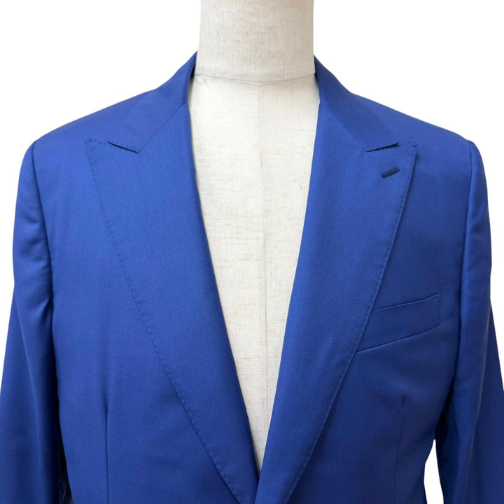 Excellent HERMES suit Single Three-piece blue wool mens