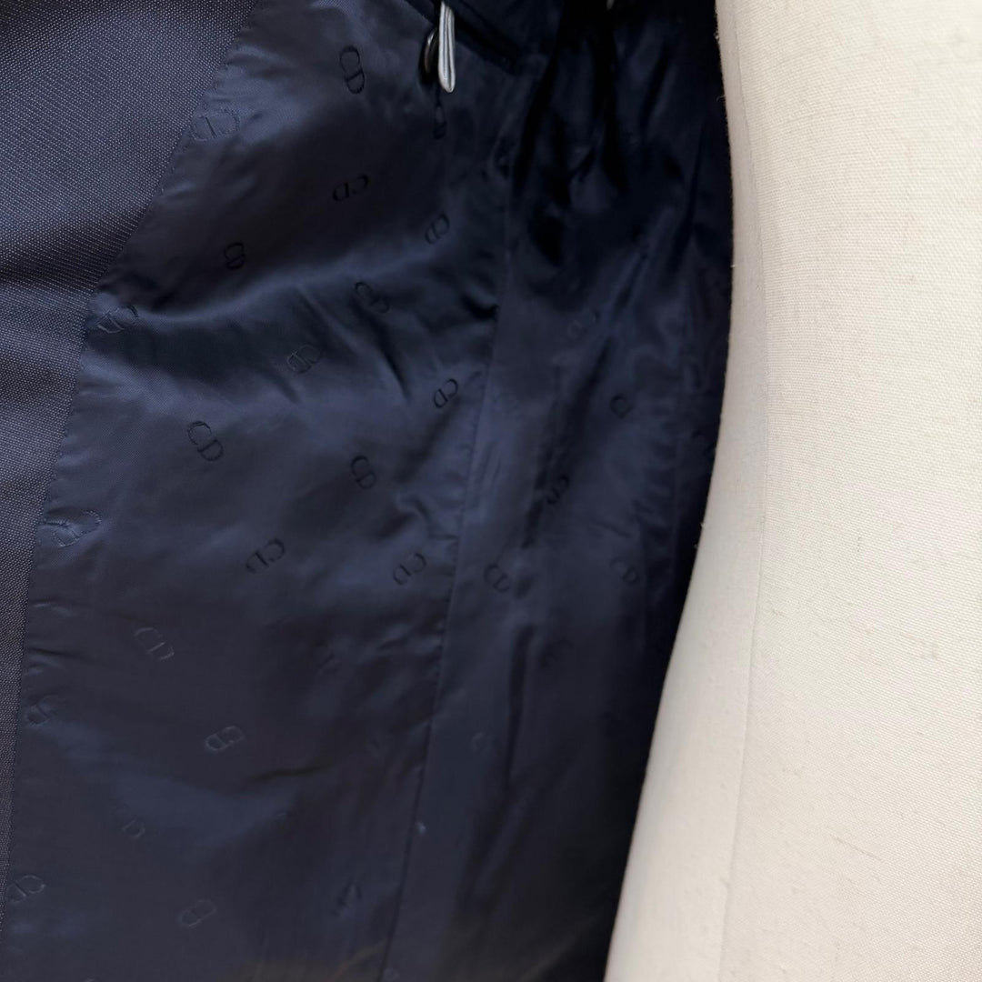Excellent DIOR tailored jacket Navy wool mens 48 633C720A5084