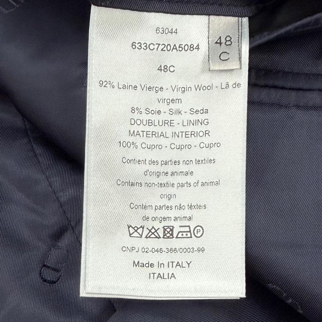 Excellent DIOR tailored jacket Navy wool mens 48 633C720A5084