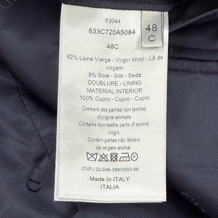 Excellent DIOR tailored jacket Navy wool mens 48 633C720A5084