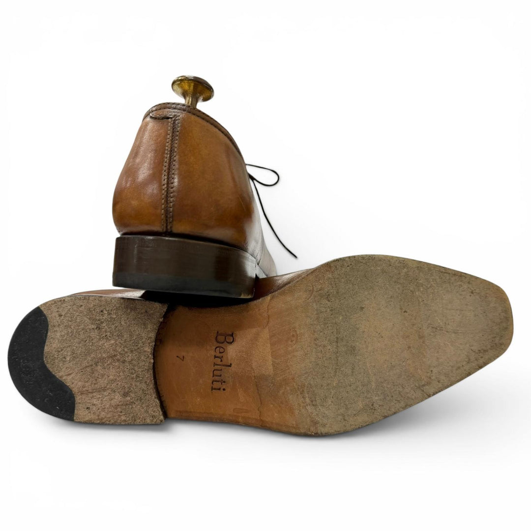 Great Berluti Dress shoes Alessandro Plain toe Oxford shoes Brown