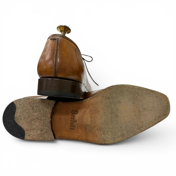 Great Berluti Dress shoes Alessandro Plain toe Oxford shoes Brown