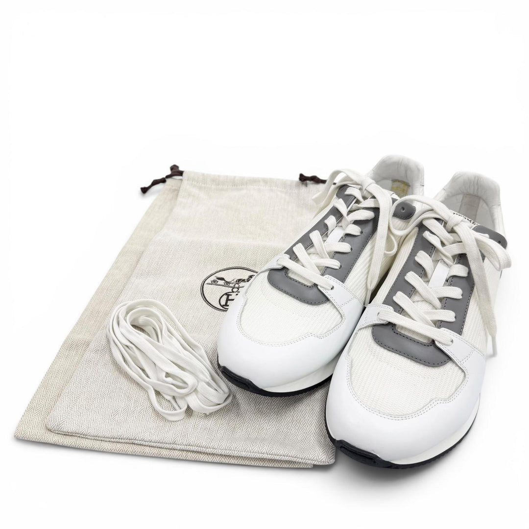 Excellent HERMES sneakers escape white leather mens 41 232870Z