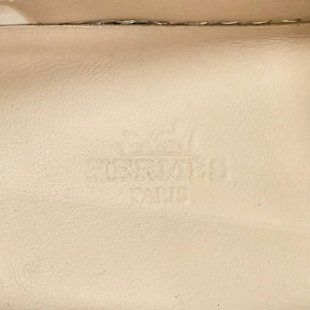 Pristine HERMES Leather shoes GAME kelly buckle pink beige leather 37 231017Z