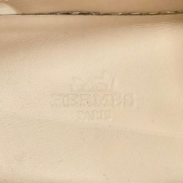 Pristine HERMES Leather shoes GAME kelly buckle pink beige leather 37 231017Z